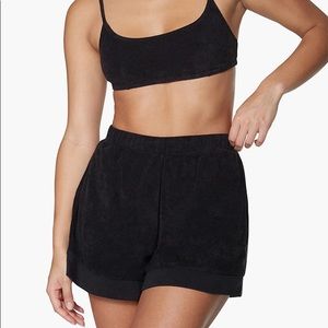 We Wore What Knit Foldover Towel Terry Shorts
